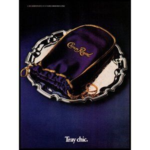 1984 Crown Royal Canadian Whisky Vintage Print Ad Silver Platter Tray Chic Photo